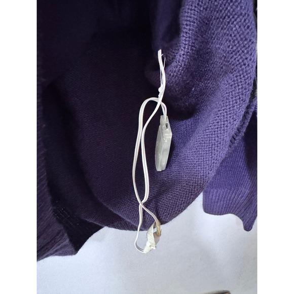 Light up  Womens Ugly Christmas Sweater Ornaments‎ Snowflake Knit Navy Blue L/G - Picture 4 of 5